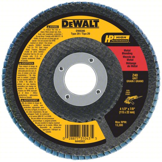Dewalt Zirconia Flap Disc - Steel and Pipes Inc.