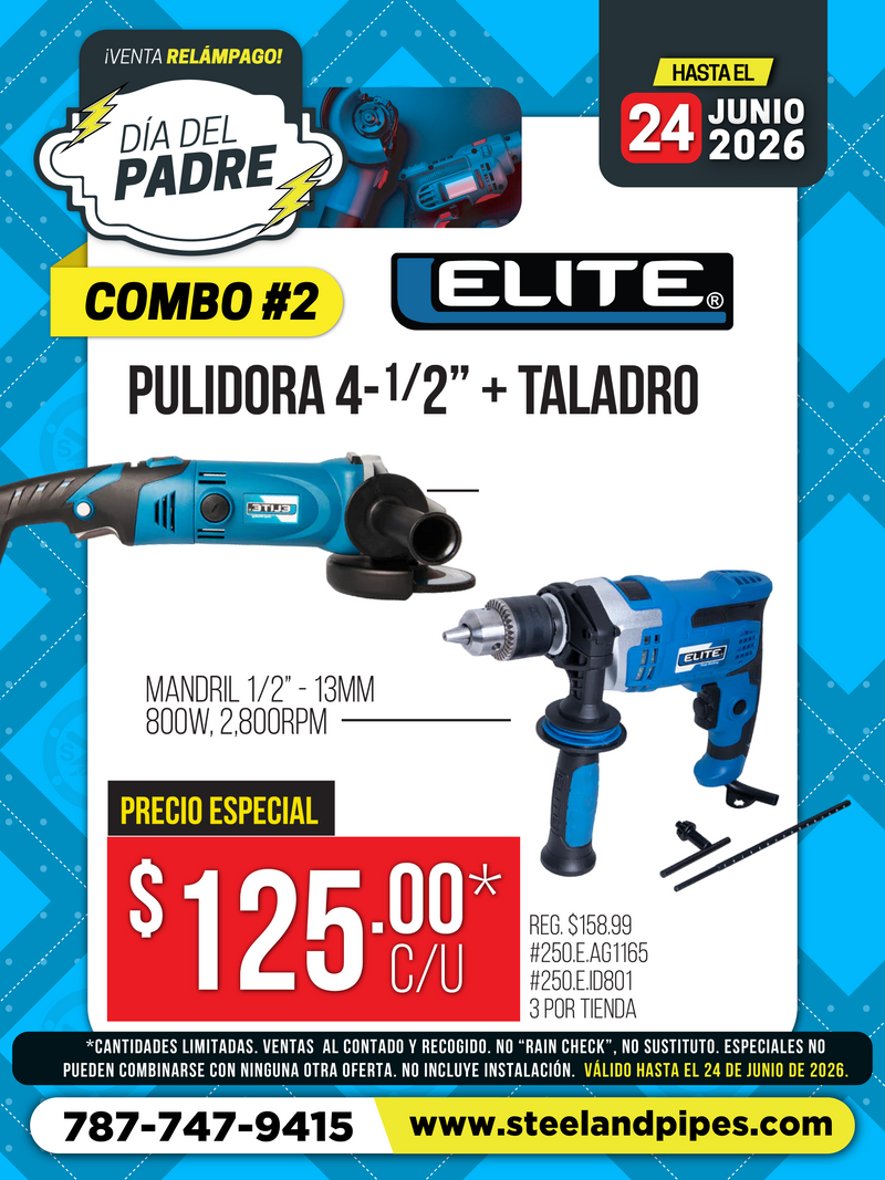 Elite® Electric Angle Grinder + Hammer Drill 800W