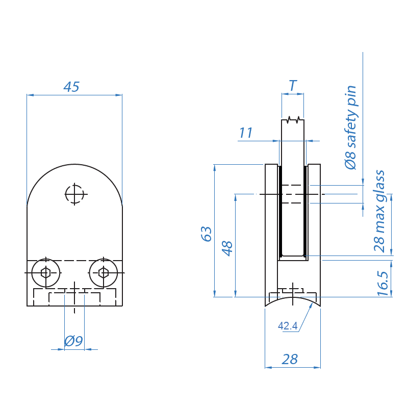 Inox Glass Holder To be replaced by E21404200 - Steel and Pipes Inc.