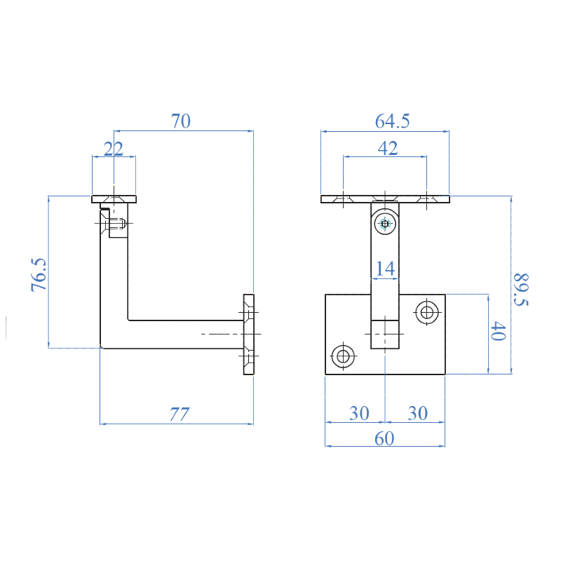 Inox® Black Cube System Wall Support - Steel and Pipes Inc.