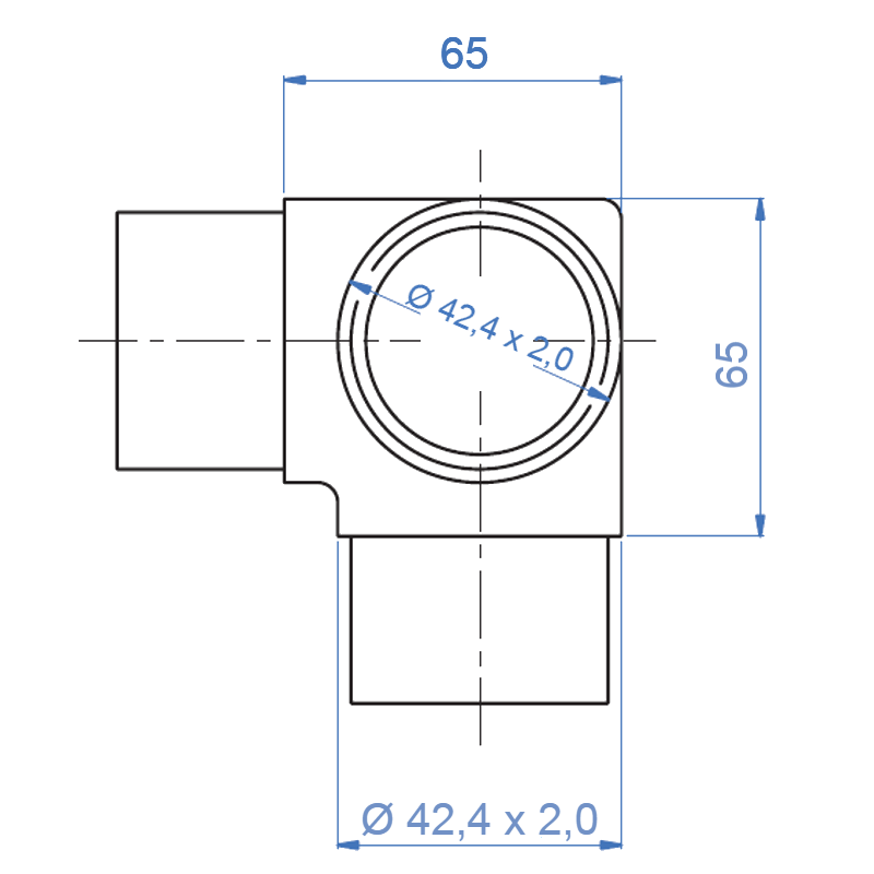 Inox® 3-Way Corner - Steel and Pipes Inc.