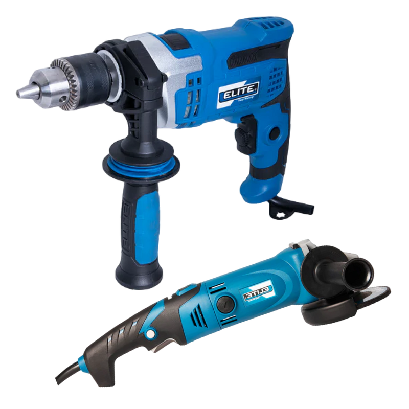Elite® Electric Angle Grinder + Hammer Drill 800W