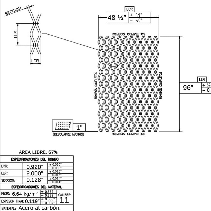 Black Steel Expanded Metal 11114 - Steel and Pipes Inc.