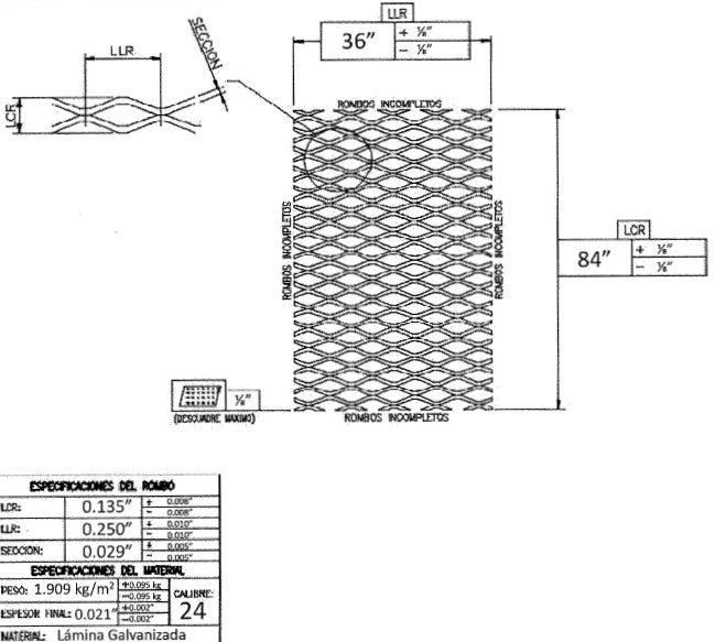 Mosqui Red Expanded Metal 51201 - Steel and Pipes Inc.