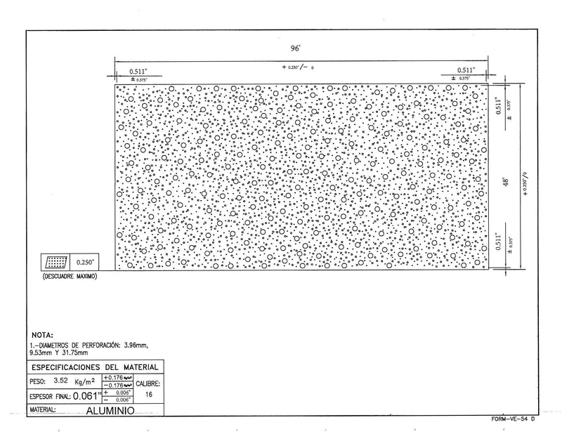 Aluminum Perforated Panel 127177 - Steel and Pipes Inc.