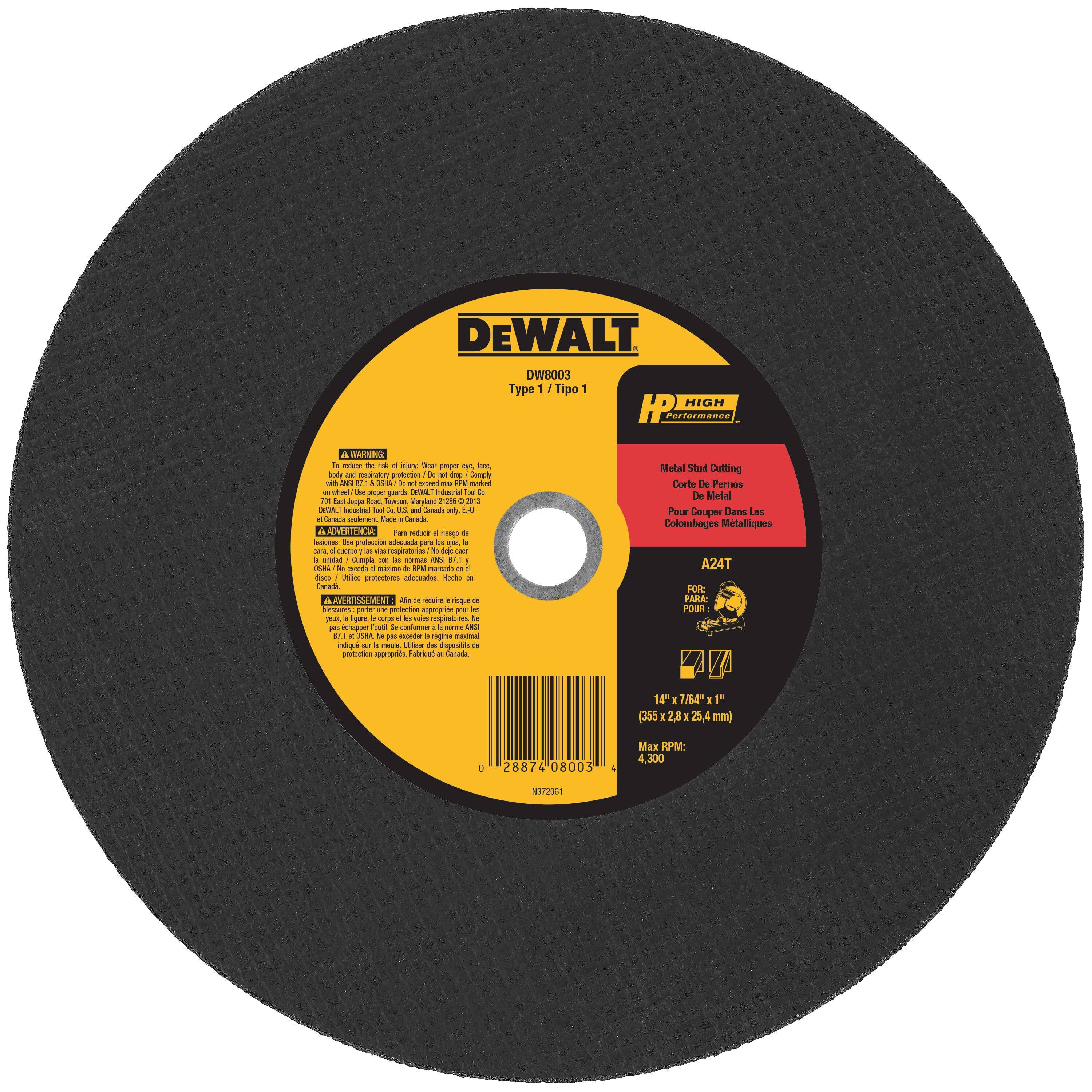 Dewalt Chop Saw Stud Cutting Disc Steel and Pipes Inc.
