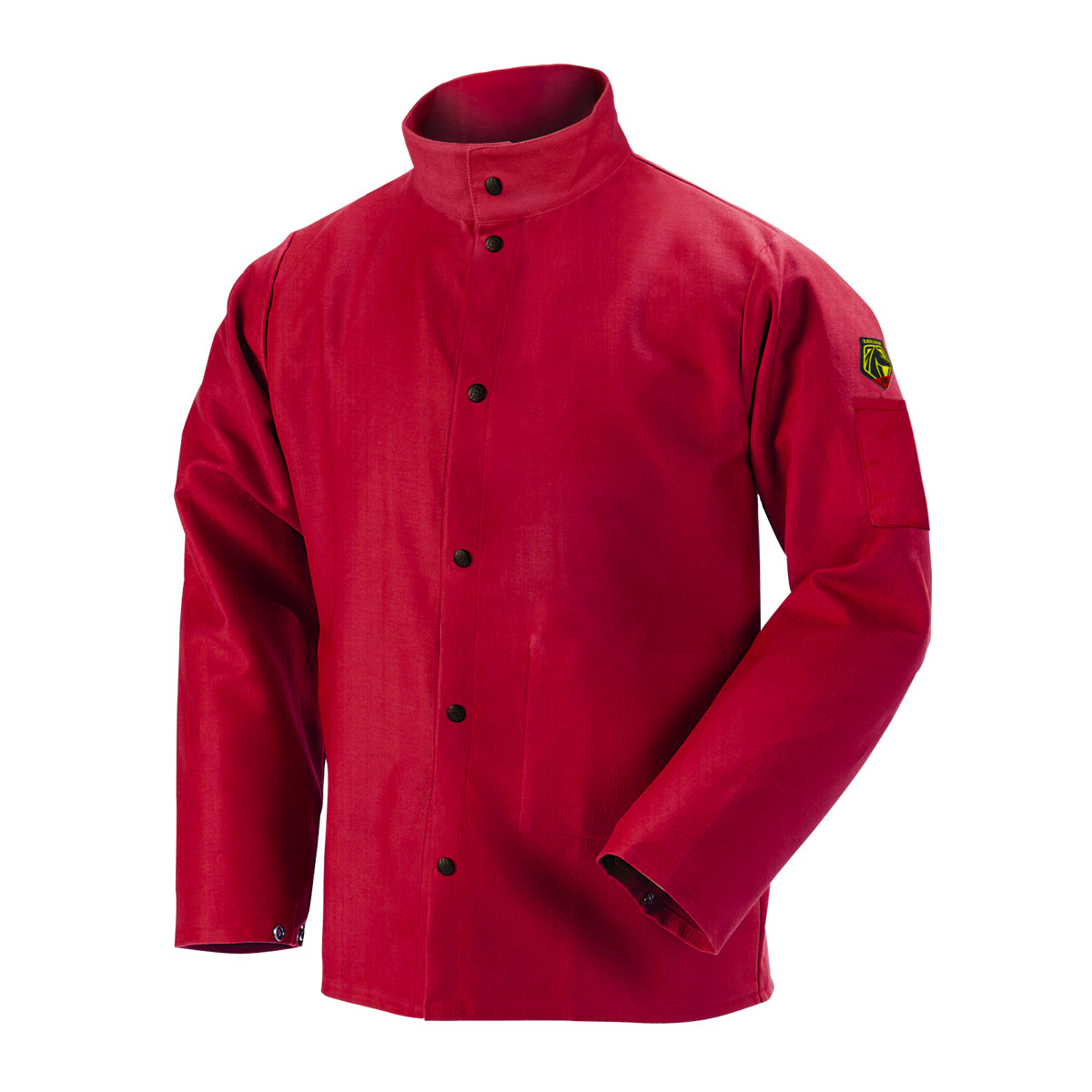thumbnail image 2 of BSX Flame-Resistant Welding Jacket 2XL - Black With Red Flames 9oz Cotton 2 of 14