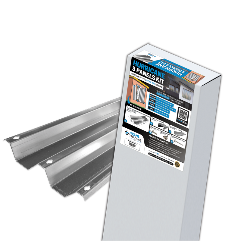 KIT OF 3 PANEL STORM SHUTTERS - Steel and Pipes Inc.