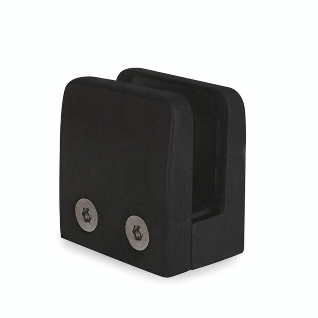 Black  Glass Clamp For Square Tube - Steel and Pipes Inc.
