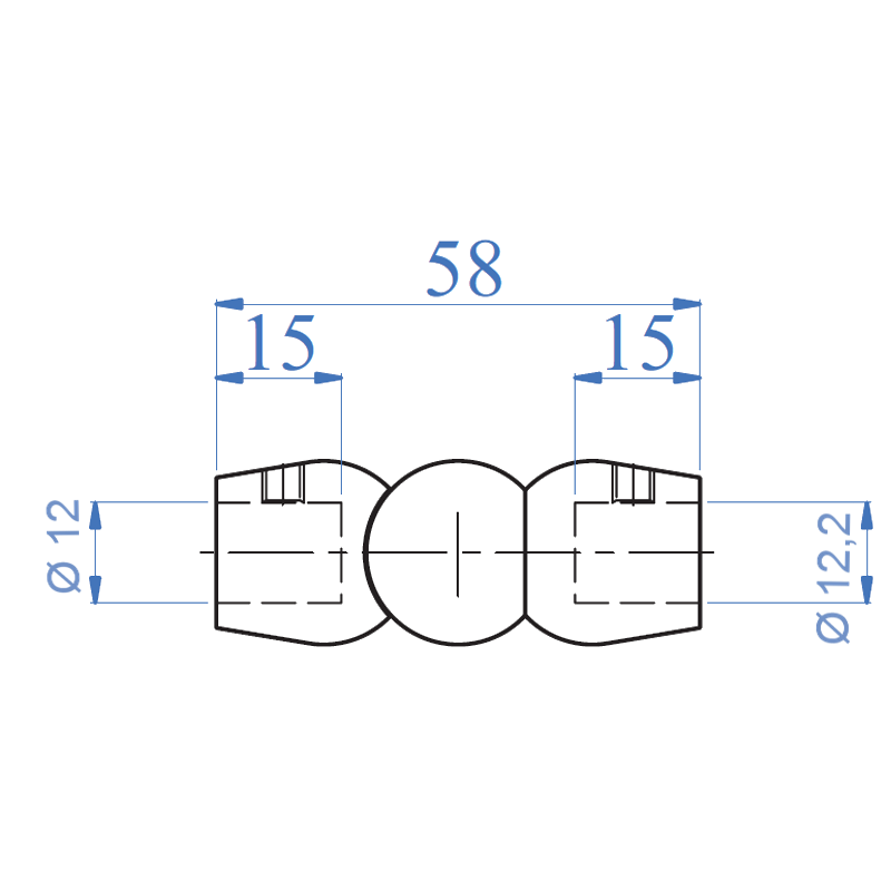 Inox® Pivotable Round Bar Connector - Steel and Pipes Inc.