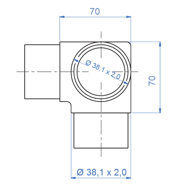 Inox® 3-Way Corner - Steel and Pipes Inc.