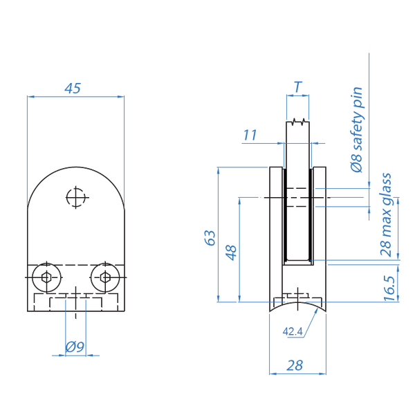 Inox Glass Holder To be replaced by E21404200 - Steel and Pipes Inc.