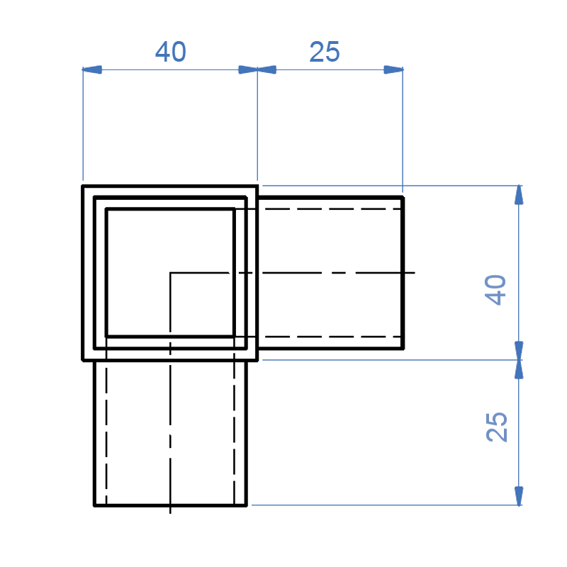Inox® 3-Way Corner - Steel and Pipes Inc.
