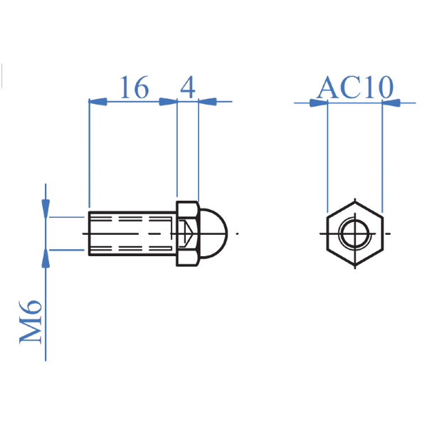 INOX ® Domed head nut - Steel and Pipes Inc.