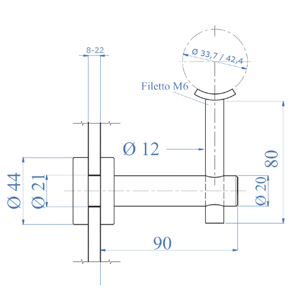 Inox® Glass Handrail Support - Steel and Pipes Inc.