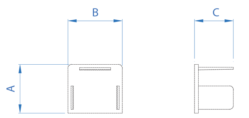 INOX BLK SQ END CAP 1